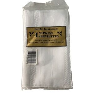 Four White Napkins Deluxe -Holiday Inspiration